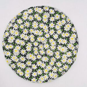 Tortilla Warmer 10.5 Inches Black Daisy Print Holds Up To 6 Tortillas Microwave